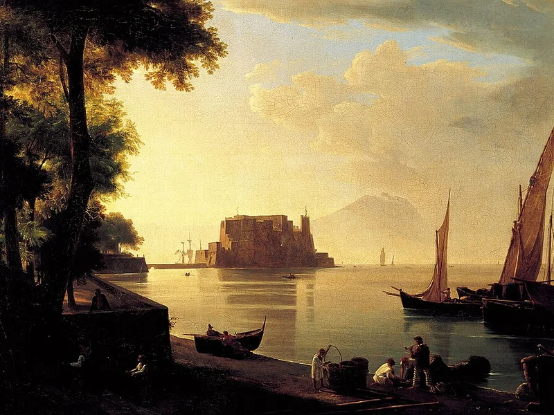 1790-Anton Sminck van Pitloo - Castel dell'Ovo dalla spiaggia